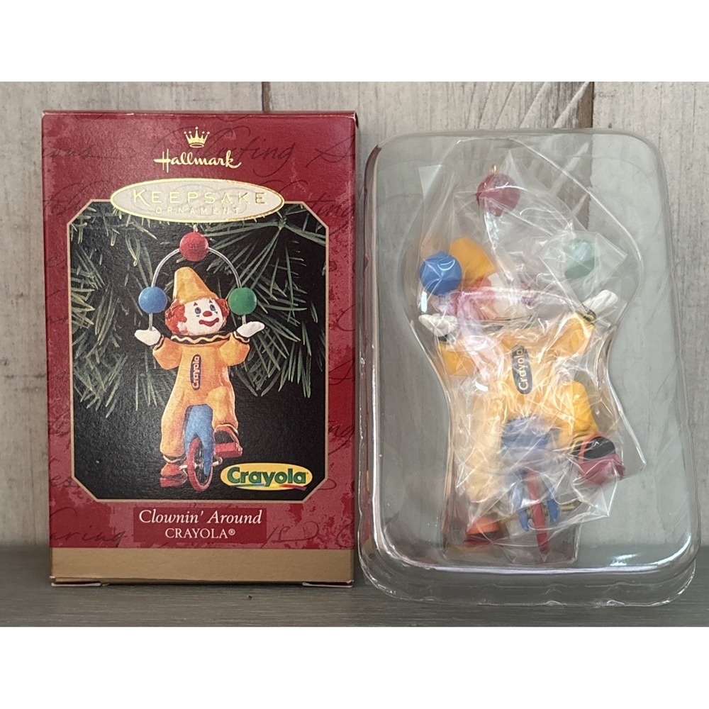 Hallmark Crayola Crayon Clownin' Around Clown 1999 Vintage Christmas Ornament